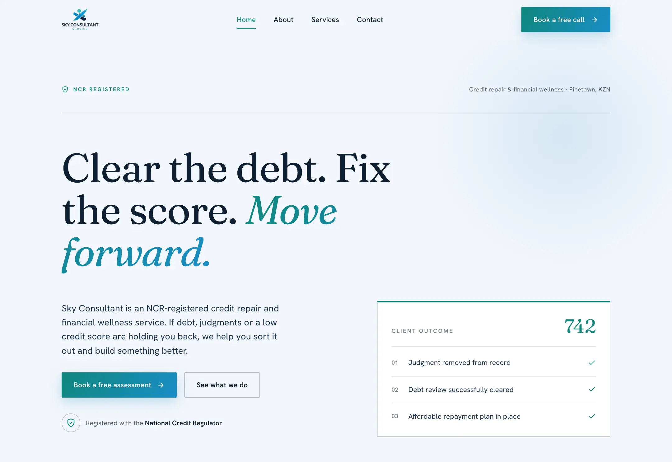 The Sky Consultant website, built by ZTDEV Studios
