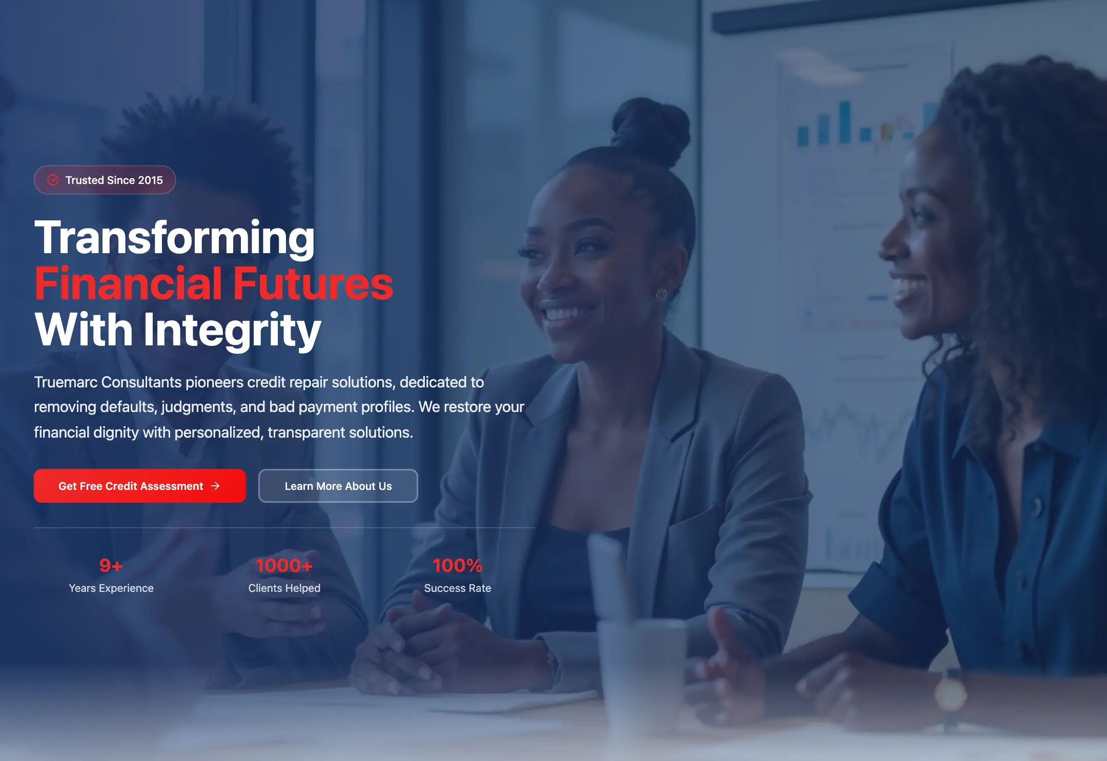 The Truemarc Consultants website, built by ZTDEV Studios